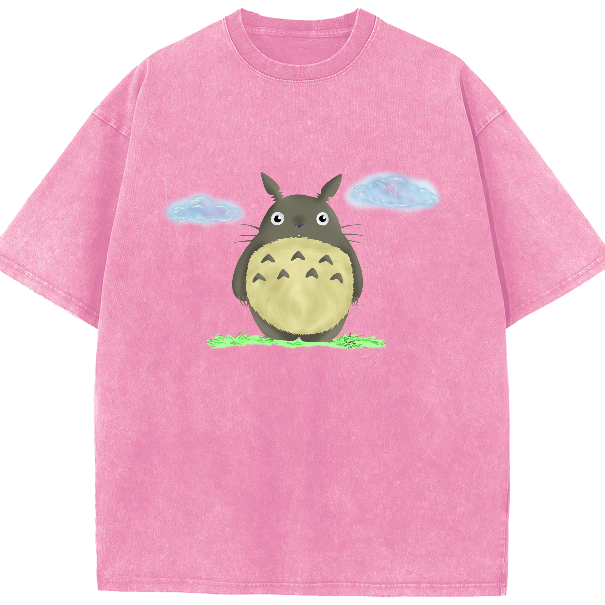 （画像用） となりのトトロ 草壁メイ 草壁サツキ My Neighbor Totoro Satsuki Kusakabe Mei Kusakabe 綿100% ヴィンテージ風 半袖Tシャツ（フロントプリント）